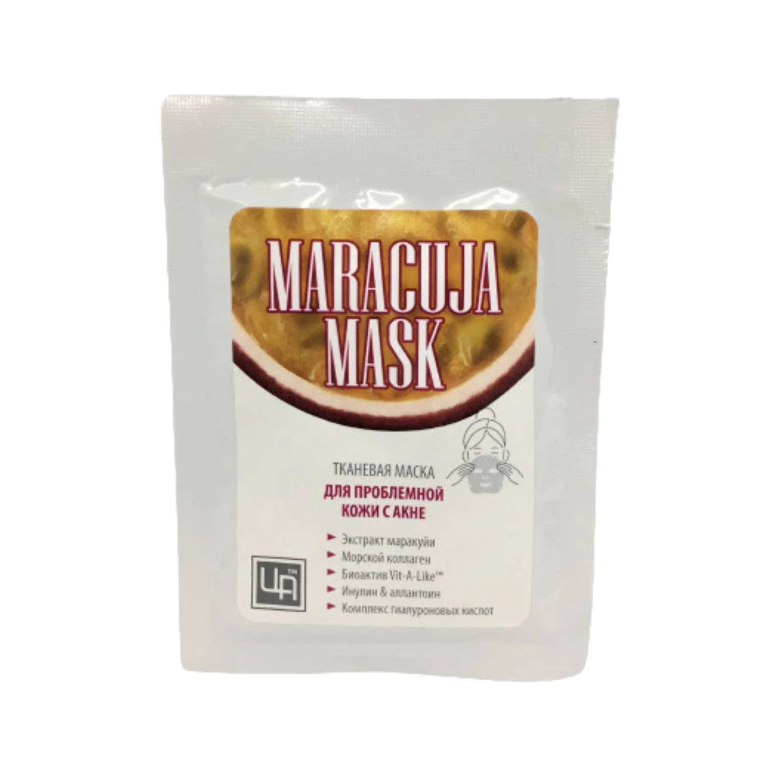 Маска тканевая для проблемной кожи лица с акне Maracuja mask фото 1